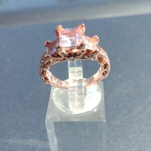 Rose gold plated fashion engagement ring